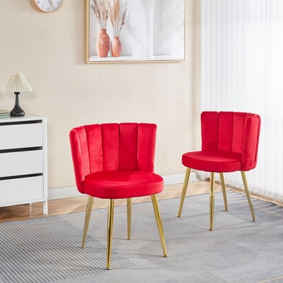 NicBex Accent Chair Living Room Chair with Golden Legs Set of 2 Comfy Chair with Comfortable Backrest for Dining Room