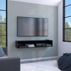 INFURNIC TV Stands and Consoles Wall Mounted Entertainment Shelf with Cable Management and Two Storage Shelves for Living Room, Black, 65"*18"*3.6" - 2 of 4