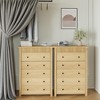 3 /5 Drawer Dresser for Bedroom Nightstand, Wooden Chest of Drawers, Fluted End Table - 3 of 4