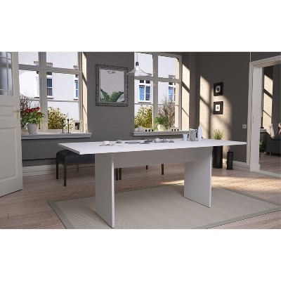 67.91" White MDF Modern Rectangular Dining Table