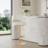 Spruce&Spring Modern Adjustable Swivel Bar Stools Set Back and Arched Footrest, Set of 3, Preal, Gold - 3 of 4