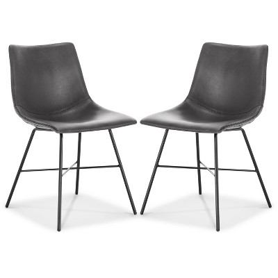 Set Of 2 Phillip Dining Chair Gray - Poly & Bark: Upholstered ...