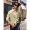Clearlove Men’s Western Slim Fit Denim Shirt with Long Sleeves, Fringe Detailing, and Rose Embroidery - 3 of 4