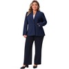 Agnes Orinda Women's Plus Size Button Down Collarless Long Sleeve Business Casual Blazer with Pockets - 3 of 4