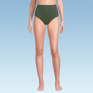 Lands' End Women's Chlorine Resistant Pinchless High Waisted Bikini Bottoms - 1 of 3