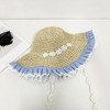 Anna-Kaci Women's Straw Sun Hat with Gingham & Lace Trim - 2 of 4