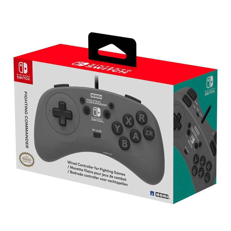 Hori Fighting Commander Wired Controller for Nintendo Switch - Gray, 1 of 8