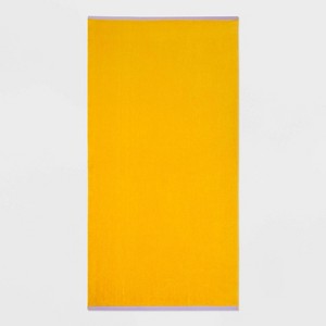 WOW Reversible Beach Towel Yellow - Sun Squad™: Cotton, Lightweight, Quick-Dry, Oeko-Tex Certified - 1 of 3