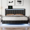 NicBex Full/Queen Floating Bed Frame with Headboard,Modern Upholstered Platform Bed Frame with LED Lights and USB,Wood Slats Support,No-Noise - 2 of 4