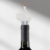 Unique Bargains Swan with Crown (Eyes Closed) Aluminum Alloy TPE White Black Silver Tone 1 Pc - 2 of 3