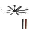 Airsurfer 65/72-In Matte Black Ceiling Fan with Color-Changing LED Light, Black & Deep Walnut 8 Blades, Remote Included, Modern Silent DC Motor Design - 2 of 4