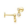 Pure Collection by Ross-Simons 0.10 ct. t.w. Diamond 2-Stone Flat-Back Stud Earrings in 14kt Yellow Gold - 3 of 4