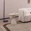 GDFStudio Brynn Modern Fiberglass Oval Coffee Table with Sculptural Pedestal Base - 2 of 4
