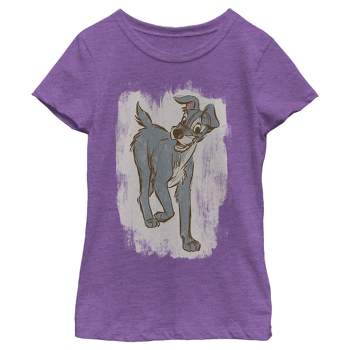 Girl's Lady and the Tramp Retro Sketch Pose T-Shirt