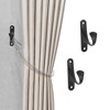 Unique Bargains Curtain Holdbacks Wall Peg Hooks Zinc Alloy 2.83"x0.63" 1 Pair - 2 of 4