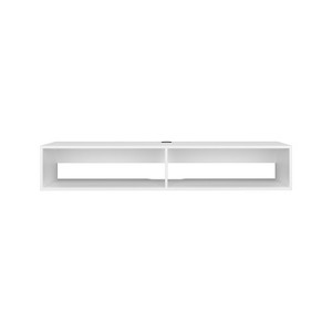 Vynxaria Modern TV Stand 10.4" H with 2 Shelves, Elegant White Finish - 1 of 4