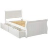 Donco Kids Sleigh Twin White Bed With Dual Underbed Drawers - 3 of 4