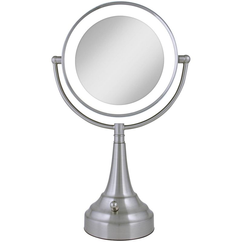 Zadro Satin Nickel Double-Sided Round LED Vanity Mirror, 1 of 7