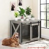 Dog Crate Furniture w/ Sliding Barn Door,37''Dog Cage Furniture,Wooden Dog Kennel End Table w/ Detachable Divider Indoor Puppy Kennel - 4 of 4