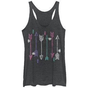 Women's Lost Gods Arrow Sketch Print Racerback Tank Top - 1 of 3