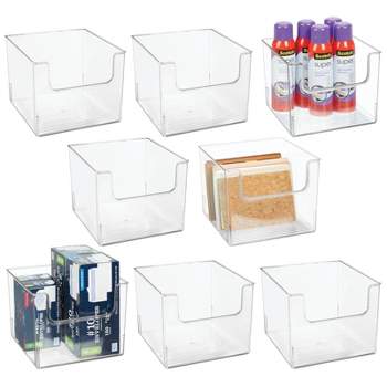 mDesign Plastic Storage Bin with Handles for Office, 10 Long