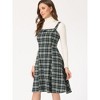 INSPIRE CHIC Women's Plaid Sleeveless Tie Back A-Line Overall Pinafore Dresses - 2 of 4