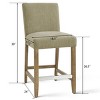 North 26.5" Seat Height Counter Stool Set Of 2,Fabric Upholstered Barstools with Solid Wood Legs And Stainless Steel Footrest-Maison Boucle - 3 of 4