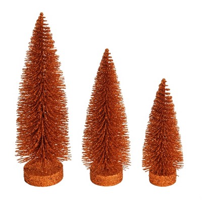 Vickerman Glitter Oval Pine Artificial Christmas Tree Set of 3