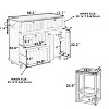 Farmhouse Kitchen Island Set Rolling Kitchen Cart on Wheels with Drop Leaf, 2 Stools & Power Outlet - ModernLuxe - 3 of 4