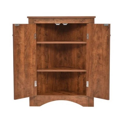 LunaLulinlk Brown Triangle Storage Cabinet with Adjustable Shelves for Home Kitchen