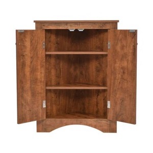 LunaLulinlk Brown Triangle Storage Cabinet with Adjustable Shelves for Home Kitchen - 1 of 4