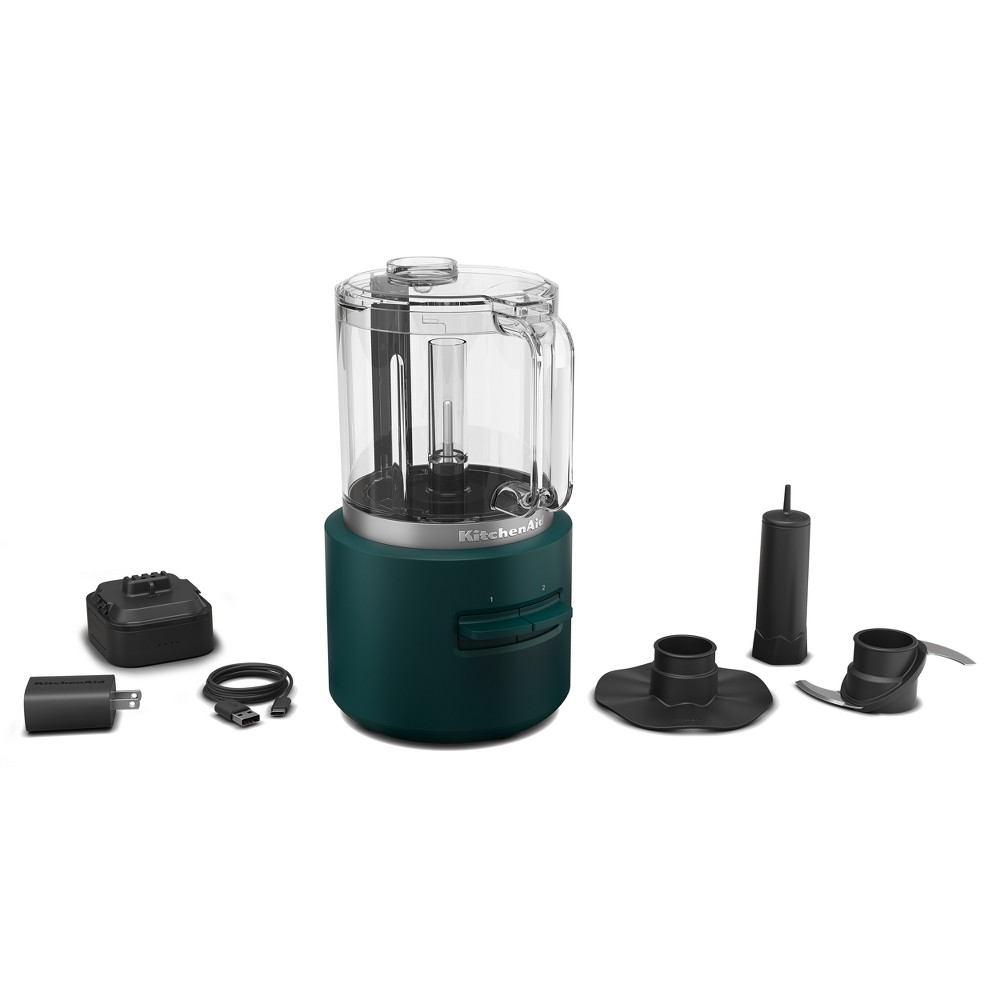 KitchenAid Go Cordless 5 Cup Food Chopper battery included - Hearth & Hand™ with Magnolia: Dark Green, Stainless Steel Blades