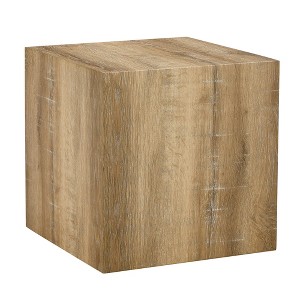 FURNIinspire Coffee Tables Square MDF Coffee Table with Minimalist Design and Natural Light Wood Texture for Living Room, Brown, 15.7"*15.7"*15.7" - 1 of 4
