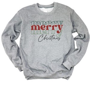 Simply Sage Market Women's Graphic Sweatshirt Merry Christmas Stacked - 1 of 2