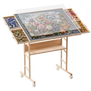 VEVOR 1500 Piece Puzzle Table with Legs, 4 Drawers, and Cover