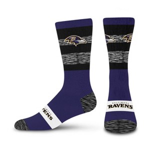 NFL Baltimore Ravens Youth Mixer Crew Socks: Cushioned Heel & Toe, Kids Size 7-9 - 1 of 3
