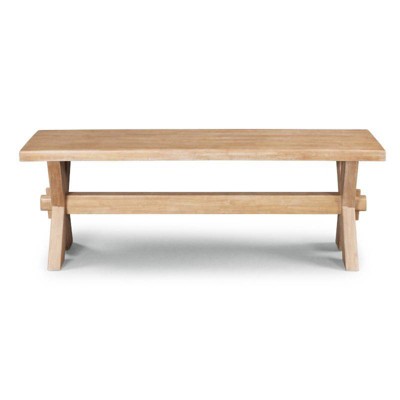 Cambridge 54" White Washed Hardwood Trestle Dining Bench