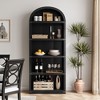 GustoWave 5 Shelf Arched Bookshelf ,71.65in Tall Bookcase,Farmhouse Display Storage Rack,Black - 2 of 4