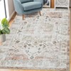 Washable Vintage Oriental Rug Non Slip Low Pile Rug Soft Throw Floor Cover Retro Medallion Foldable Indoor Carpet for Living Room Bedroom Nursery - 4 of 4