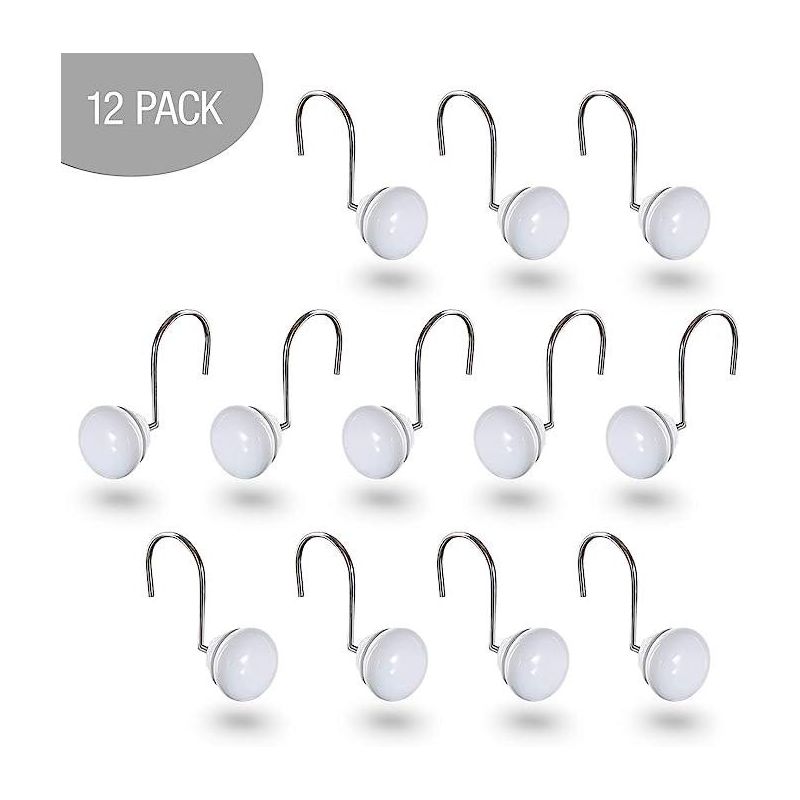 Creative Scents Set of 12 Sturdy Decorative Shower Curtain Hooks for Bathroom Shower Curtain, 4 of 7