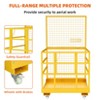 Forklift Safety Cage 43"x45" Forklift Man Basket Forklift Work Platform with Safety Harness & Lock 1400lbs Capacity Drain Hole & Wheels & Tool Basket - 2 of 4