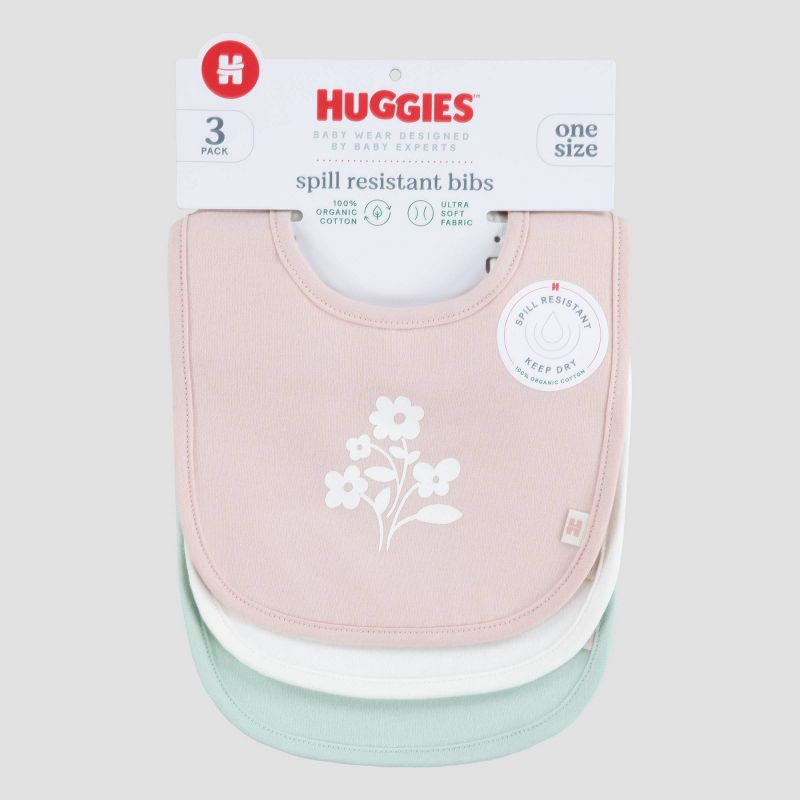 Huggies Baby Girls&#39; 3pk Organic Food &#38; Flowers Bib, 4 of 10