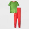 Boys' Teenage Mutant Ninja Turtles Leonardo & Raphael 4pc Tight Fit Short Sleeve Cotton Pajama Set - Green - 2 of 4