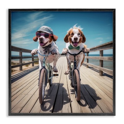 Stupell Industries Coastal Bicycle Dogs, 24" x 24"
