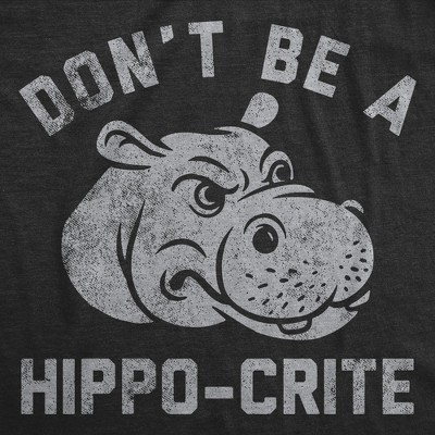 Мужская футболка Crazy Dog T-Shirts, Inc. Funny T Shirts Dont Be A Hippo Crite Sarcastic Hippopotamus Graphic Tee for Men - Crazy Dog T Shirt for Animal Lovers Black — фото 2
