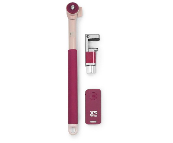 Xsories Me-Shot Deluxe 2.0 Handheld Telescopic Pole With Bluetooth Remote For iOS or Android Smart Devices Burgundy/Off White