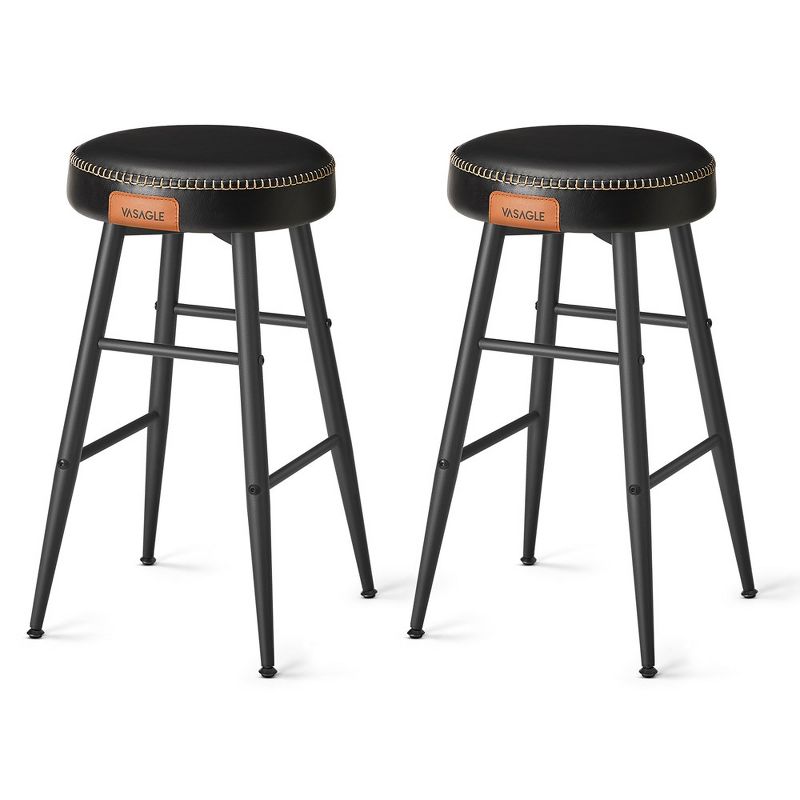 VASAGLE EKHO Collection - Bar Stools Set of 2, Kitchen Counter Stools, Breakfast Stools, Synthetic Leather with Stitching,24.8-Inch Tall, 1 of 11