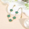 Four Leaf Clover Bracelet for Women 18K Gold Plated Stainless Steel Lucky 4 Leaf Gold Link Bracelet Jewelry Gift for Women - 3 of 4