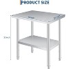 Stainless Steel Prep Table, 201 SS Work Table with Rounded Corners & Adjustable Shelf for Commercial Kitchen Restaurant - 3 of 4