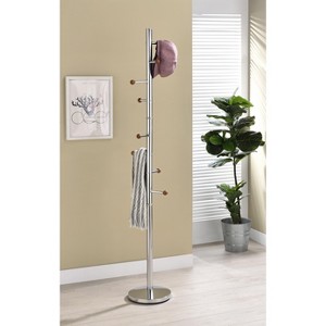 Kings Brand Furniture Wilhelm 8-Hook Coat & Hat Rack Stand, Chrome - 1 of 4